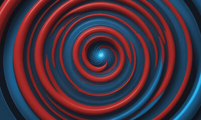 Obraz premium A blue and red spiral design created with 3D software