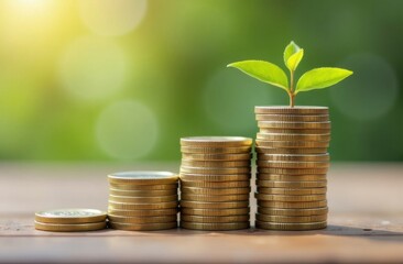 coins stack for saving money and financial planning concept, saving to buy a house