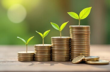 coins stack for saving money and financial planning concept, saving to buy a house