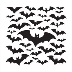 Naklejka premium set of vector bat silhouette