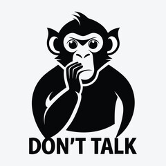 monkey silhouette image with typography and illustration