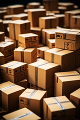 Fototapeta premium generated illustration of background with lots of card board boxes background with lots of card board boxes