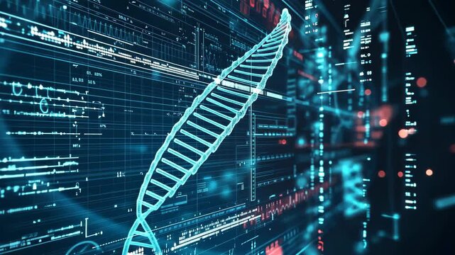 Digital DNA Helix with Data Visualization