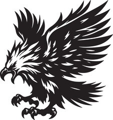 Obraz premium African Fish Eagle black and white vector design