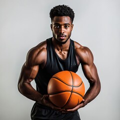 Athletic Basketball Player Enhancing Core Strength with Medicine Ball Fitness Training