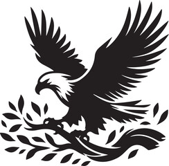 Fototapeta premium African Fish Eagle black and white vector design
