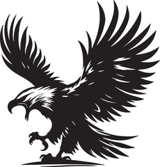 Obraz premium African Fish Eagle black and white vector design