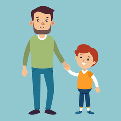 Fototapeta premium man and child holding hands