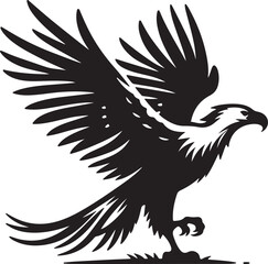 Obraz premium African Fish Eagle black and white vector design