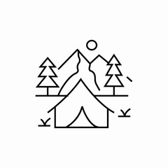 forest camping icon sign vector