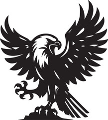 Obraz premium African Fish Eagle black and white vector design
