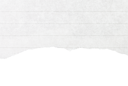 White piece of paper isolated white background