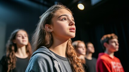 Fototapeta premium High School Students Engaged in Performing Arts Activity