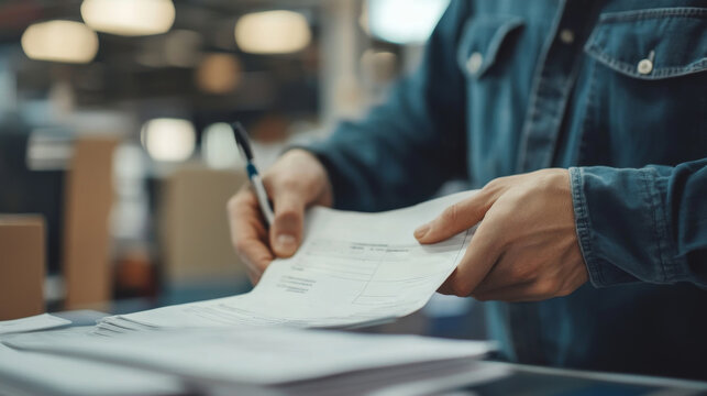 Close-up of Shipping Documents and Waybill