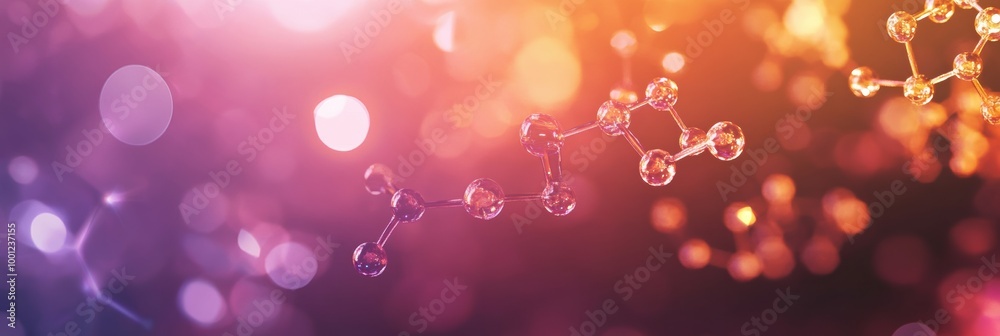 Leinwandbilder abstract background featuring colorful molecules and chemical structures illuminated by soft and vib