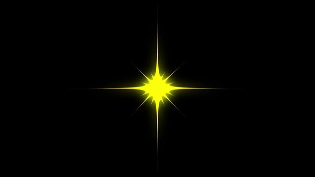 Twinkling star animation and black screen background Golden 4k twinkling star animation in alpha channel,