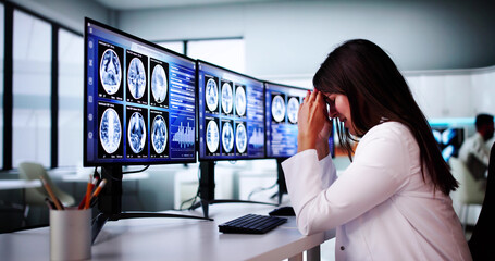 Neurologist Brain Surgeon Doctor Sad And Frustrated Looking