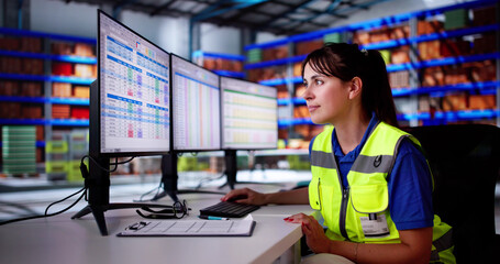 Warehouse Inventory Management On Computer