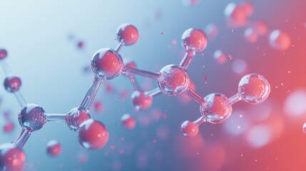 Abstract representation of molecules and chemical structures in a colorful and modern design showcasing scientific concepts. Generative AI