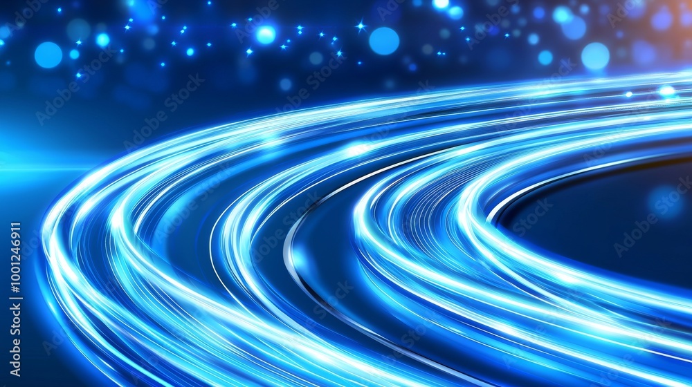 Poster an abstract background with colorful light trails. artwork depicting a futuristic dynamic data flow 