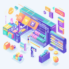 AI Product Suggestions Isometric Vector Illustration