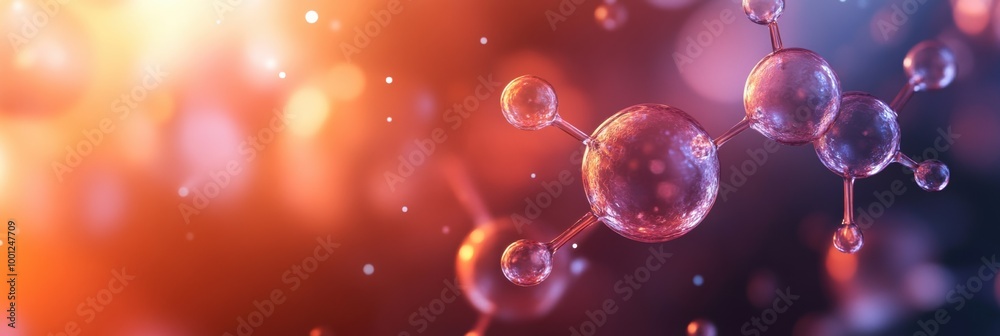 Leinwandbilder a vibrant abstract background illustrating molecular structures and chemical bonds illuminated by co