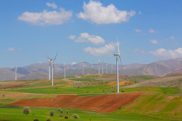 Electric mills positioned in nature