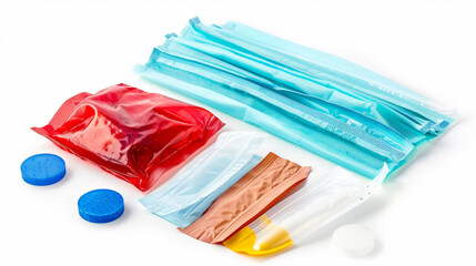 Occlusive dressings and chest seals for managing chest wounds isolated on white background