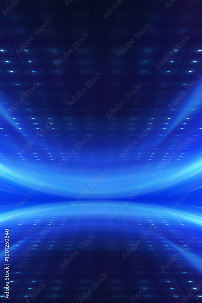 Wall mural dark abstract background. empty neon stage with rays.