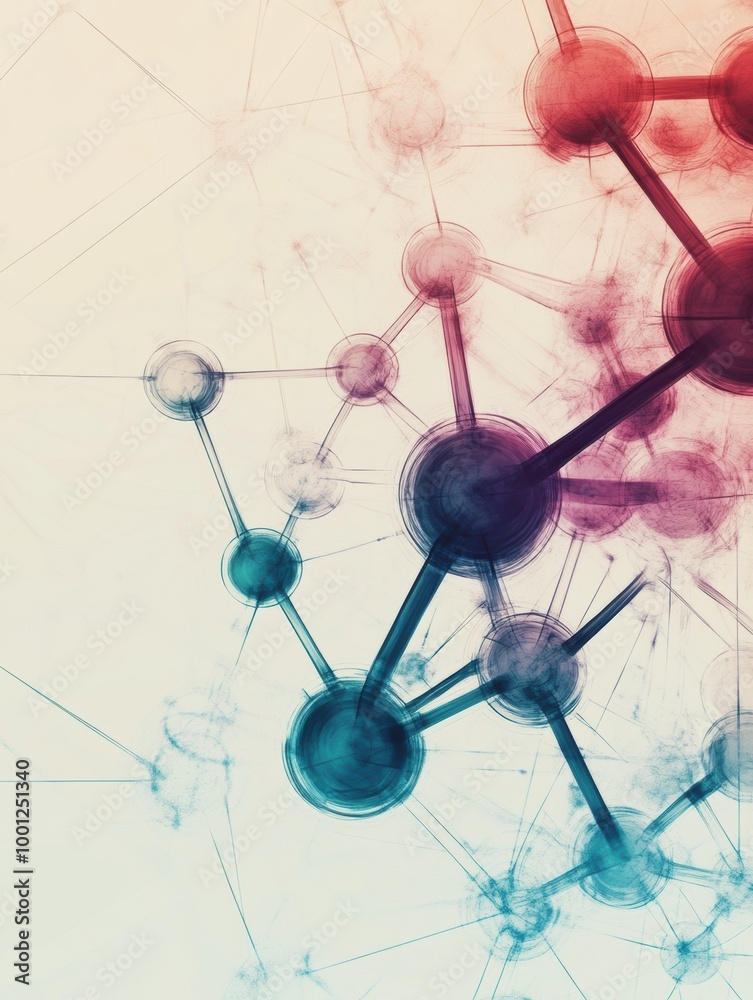 Fototapete abstract representation of molecular structures illustrating chemical interactions in a visually str