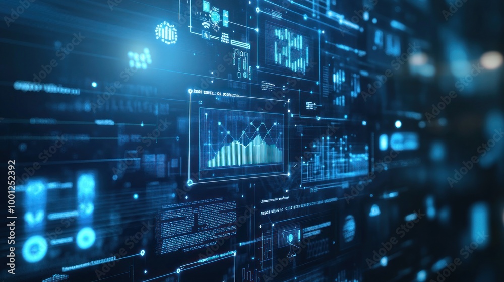 Poster digital interface with data visualization