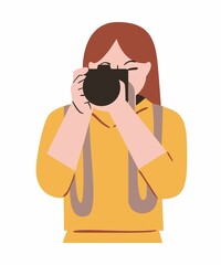 person with a camera | girl shooting pic