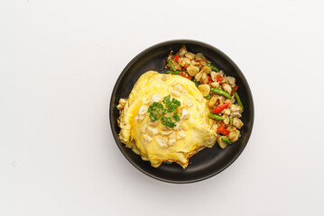 Creamy Omelette with Mixed Vegetables on a Plate