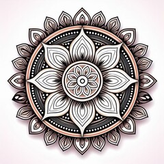 Naklejka premium Mandala art design also called rangoli, decorative elements on white background