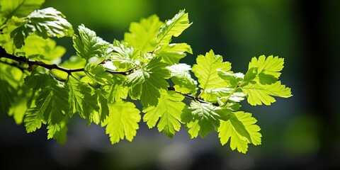 Fototapeta premium green leaves on a branch