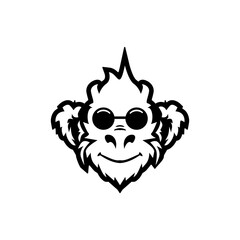 Gorilla face Logo vector clipart Monkey head mascot. Gorilla head icon, wildlife primate ape symbol.