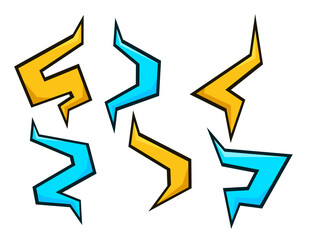 simple thunder set illustration