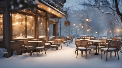 Fototapeta premium cafe with winter