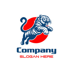 Fototapeta premium Jumping Tiger Jaguar Leopard Puma Lion Panther Cheetah logo design