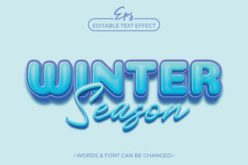 Fototapeta premium Winter Season editable text effect template
