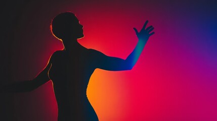 Silhouette in Colorful Light