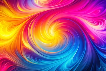Vibrant, abstract gradient background with swirling patterns of bright pink, electric blue, and yellow hues, ideal for