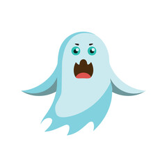 Cartoon Ghost Illustration for Halloween