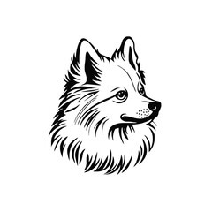 Naklejka premium Minimalist Dog Illustration in Black and White 