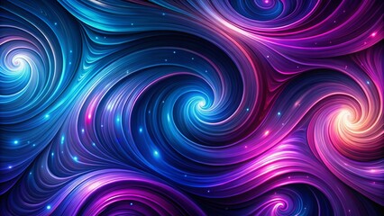 Fototapeta premium Vibrant abstract swirls of midnight blue and purple hues blend seamlessly, creating a mesmerizing and futuristic