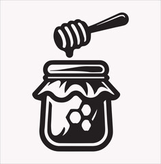 honey pot jar vector silhouette on a white background