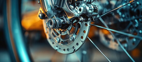 Obraz premium Close-up of a Bicycle's Disc Brake