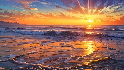 Obraz premium sunset on the beach