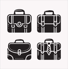 Download Office Bag Vector Silhouette - Ideal for Business and Professional on a white background