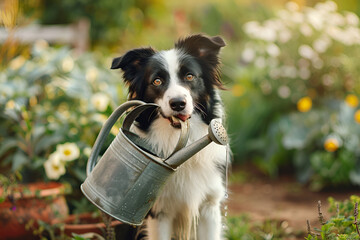 Adventurous dog carrying a backpack on an outdoor trail, close-up of a hiking dog in nature, ready for an adventure, cute and energetic canine enjoying a walk in the wild